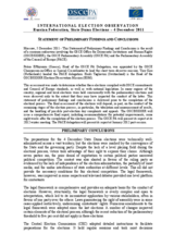 Russian Federation, Duma elections, 4 December 2011: Statement of Preliminary Findings and Conclusions