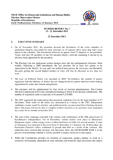 Observation of Early Parliamentary Elections in Kazakhstan, 15 January 2012: Interim Report 1