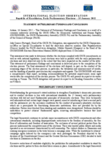 Kazakhstan, Early Parliamentary Elections, 15 January 2012: Statement of Preliminary Findings and Conclusions