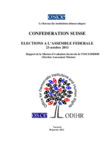 Switzerland, Federal Elections, 23 October 2011: Final Report (fr)