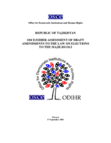Tajikistan, Assessment of Draft Amendments to the Law on Elections to the Majlisi Oli, 2003