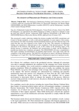 Russian Federation, Presidential Election, 4 March 2012: Statement of Preliminary Findings and Conclusions 