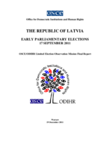 Latvia, Early Parliamentary Elections, 17 September 2011: Final Report