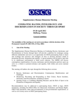 Supplementary Human Dimension Meeting on Combating Racism, Intolerance and Discrimination in Society through Sport, 19-20 April 2012: General guidelines