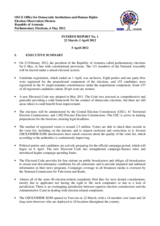 Armenia, Parliamentary Elections, 6 May 2012: Interim Report 1