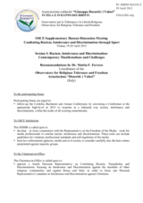 Session 1, Recommendations by Mr. Ferrero