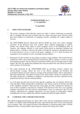 Armenia, Parliamentary Elections, 6 May 2012: Interim Report 2