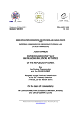 Joint Opinion on the Revised Draft Law on Financing Political Activities of the Republic of Serbia