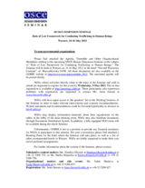 Human Dimension Seminar on Rule of Law Framework for Combating Trafficking in Human Beings, 14-16 May 2012: Information for NGOs