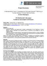 Public Knowledge and Attitudes towards Trafficking in Human Beings: Project Summary (funded by the European Commission)