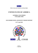 United States, General Elections, 6 November 2012: Needs Assessment Mission Report