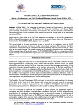 Serbia, Parliamentary and Early Presidential Elections, Second Round, 20 May 2012: Statement of Preliminary Findings and Conclusions