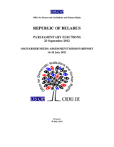 Belarus, Parliamentary Elections, 23 September 2012: Needs Assessment Mission Report