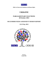 Ukraine, Parliamentary Elections, 28 October 2012: Needs Assessment Mission Report