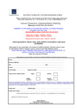 Novotel Booking Form - 2012 Human Dimension Implementation Meeting