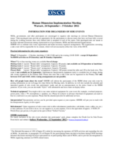 Human Dimension Implementation Meeting 2012: Information for Organizers of Side Events