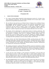 Georgia, Parliamentary Elections, 1 October 2012: Interim Report 