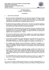 Belarus, Parliamentary Elections, 23 September 2012: Interim Report 1