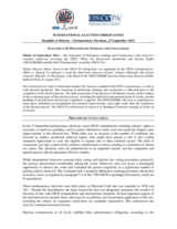 Belarus, Parliamentary Elections, 23 September 2012: Statement of Preliminary Findings and Conclusions