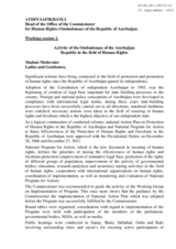 Activity of the Ombudsman of the Azerbaijan Republic in the field of Human Rights