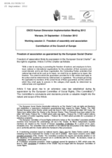 Freedom of association as guaranteed by the European Social Charter