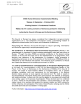 NGOs and civil society: promoters of democracy and active citizenship