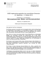 Freedom of expression, media and freedom of information