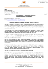 Freedom of Association in Western Thrace-Greece