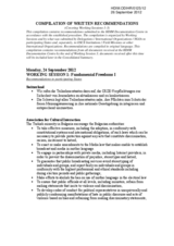 Compilation of Written Recommendations (Working Sessions 1-3)