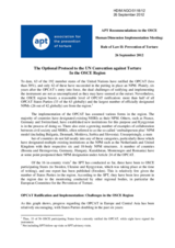 The Optional Protocol to the UN Convention against Torture In the OSCE Region