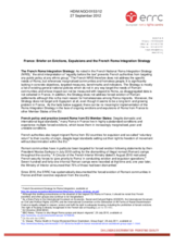 France: Briefer on Evictions, Expulsions and the French Roma Integration Strategy