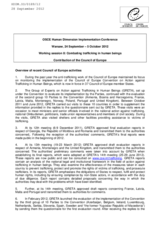 Overview of recent Council of Europe activities