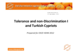 Tolerance and non‐Discrimination I and Turkish Cypriots