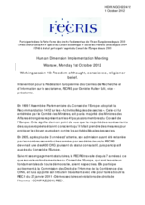 Intervention pour la F&eacute;d&eacute;ration Europ&eacute;enne des Centres de Recherche et d&rsquo;Information sur le sectarisme, FECRIS, par Dani&egrave;le Muller-Tulli, vice-pr&eacute;sidente