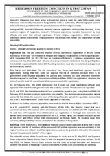 Religious Freedom Concerns in Kyrgyzstan