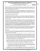 Religious Freedom Concerns in Ukraine