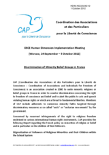 Discrimination of Minority Belief Groups in France