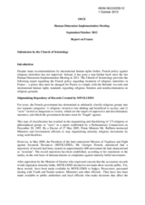 France- Submission by the Church of Scientology