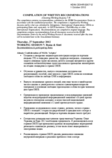 Compilation of Written Recommendations (Working Sessions 7-9)