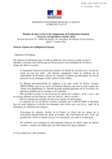 Right of Reply from France