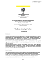 The Greek Minority in Turkey