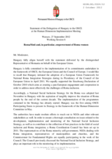 Roma/Sinti and, in particular, empowerment of Roma women