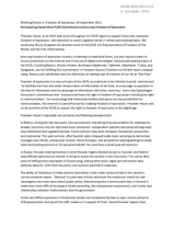 Participating States Must Fulfill Commitment to Ensuring Freedom of Expression