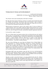 Intolerance and Discrimination Against Christians