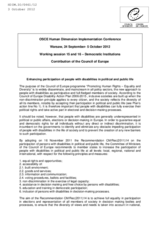 Enhancing participation of people with disabilities in political and public life