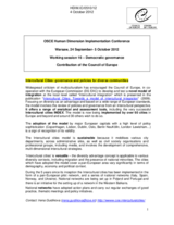 Intercultural Cities: governance and policies for diverse communities