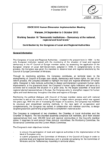 Contribution by the Congress of Local and Regional Authorities