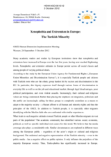 Xenophobia and Extremism in Europe:  The Turkish Minority