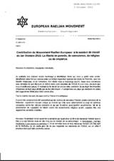 Contribution of the European Raelian Movemen