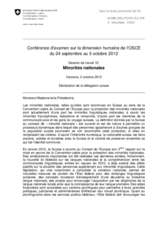 Declaration from the Swiss delegation